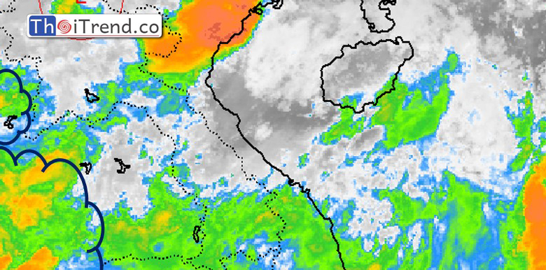 ภาคกลาง มีเมฆเป็นส่วนมาก ฝนฟ้าคะนอง 60 % ของพื้นที่ และ มีฝนตกหนักบางแห่ง อุณหภูมิสูงสุด 37 องศาเซลเซียส