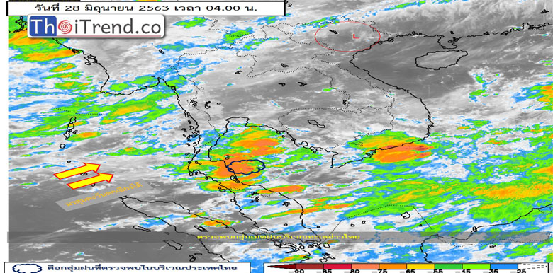 ภาคกลาง มีเมฆเป็นส่วนมาก มีฝนตก 40 % ของพื้นที่ อุณหภูมิสูงสุด 36 องศาเซลเซียส