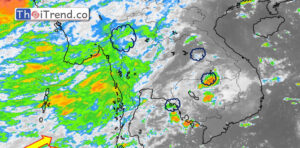 ภาคกลางวันนี้มีเมฆเป็นส่วนมาก มีฝนตกกระจายร้อยละ 60 % ของพื้นที่ อุณหภูมิสูงสุด 34 องศาเซลเซียส