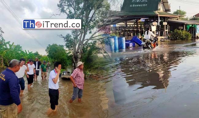 น้ำท่วมฉับพลันบริเวณถนนหลายสายในเขตจังหวัดสมุทรสาคร โดยเฉพาะในเขตอำเภอเมือง อ.กระทุ่มแบน และอ.บ้านแพ้ว